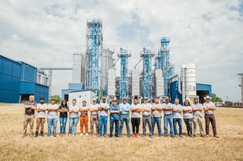 farmers at rice mill