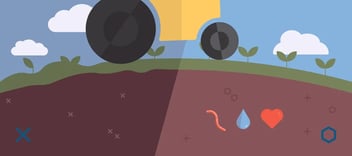 tractor driving over field